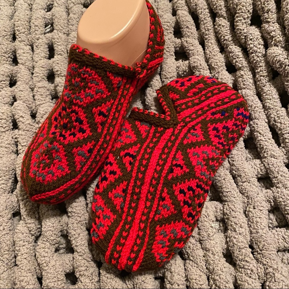 Hand Knitted Turkish Wool Socks | 100 % Natural Wool | Indoor Slipper Socks